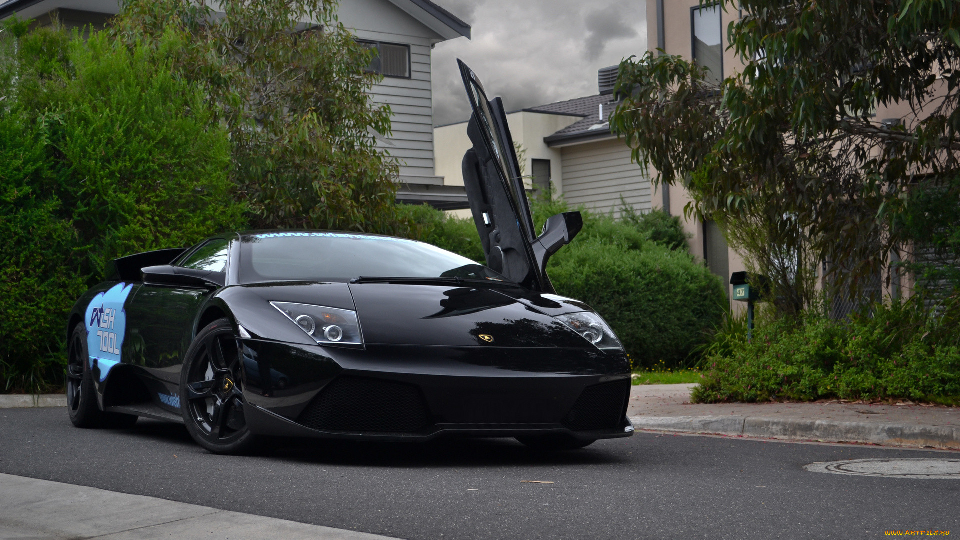, lamborghini, black, murcielago